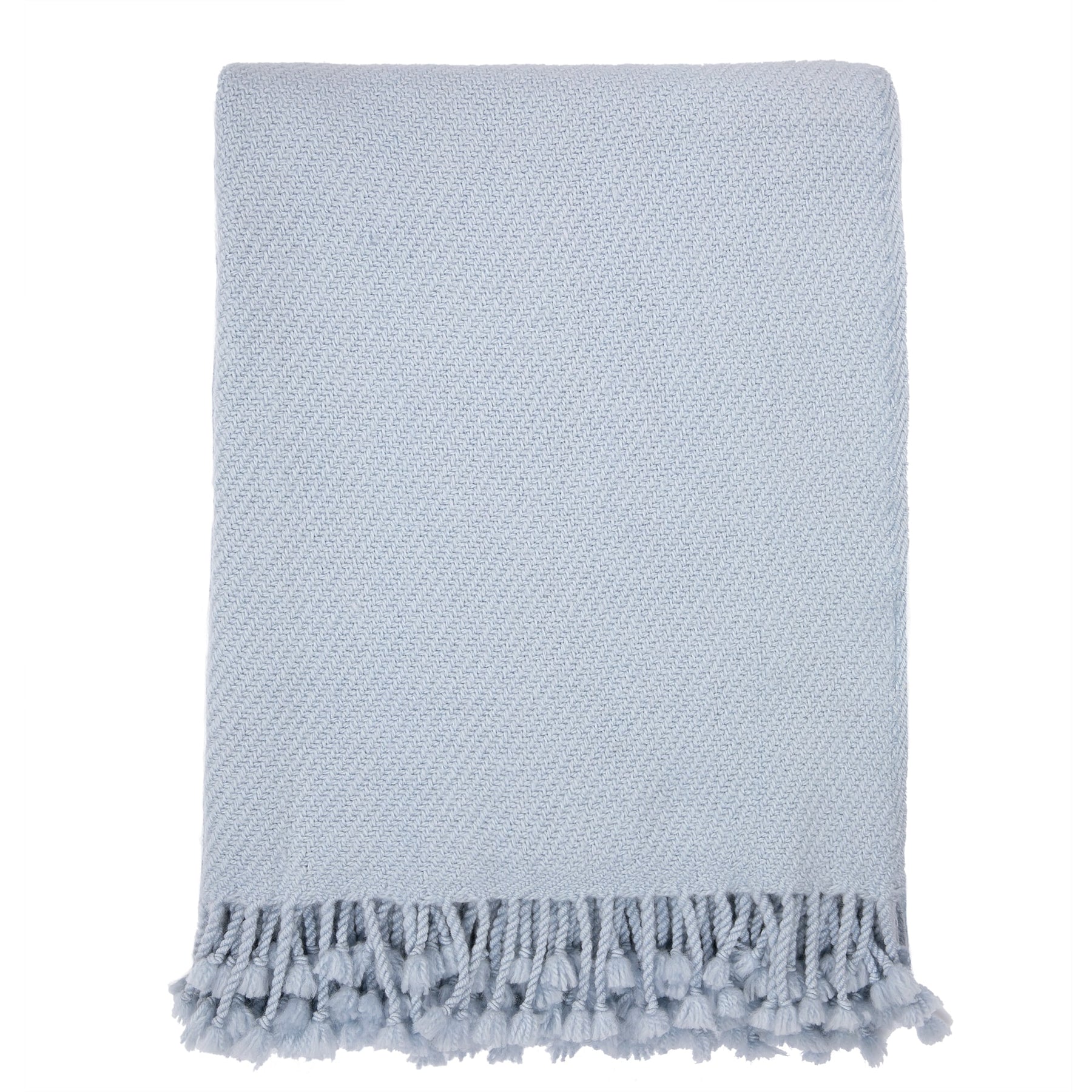 Fine Throws Grace Softest Fine Merino Sofa Throw Blanket, Solid Carolina Blue 60 ...