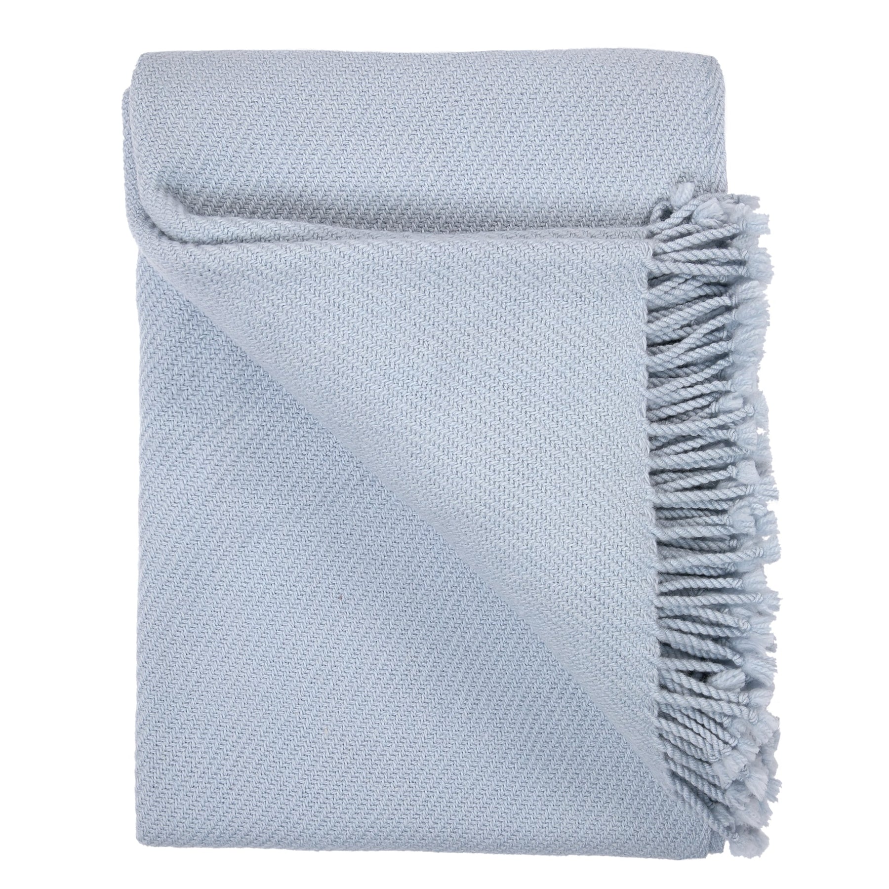 Fine Throws Grace Softest Fine Merino Sofa Throw Blanket, Solid Carolina Blue 60 ...
