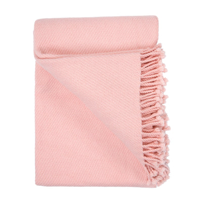 Solid Pink Fine Merino Sofa Throw Soft Blanket Woven Wool Blanket Designer Sofa Throw Natural Blanket Napping Blanket Decorative Throw Housewarming Gift