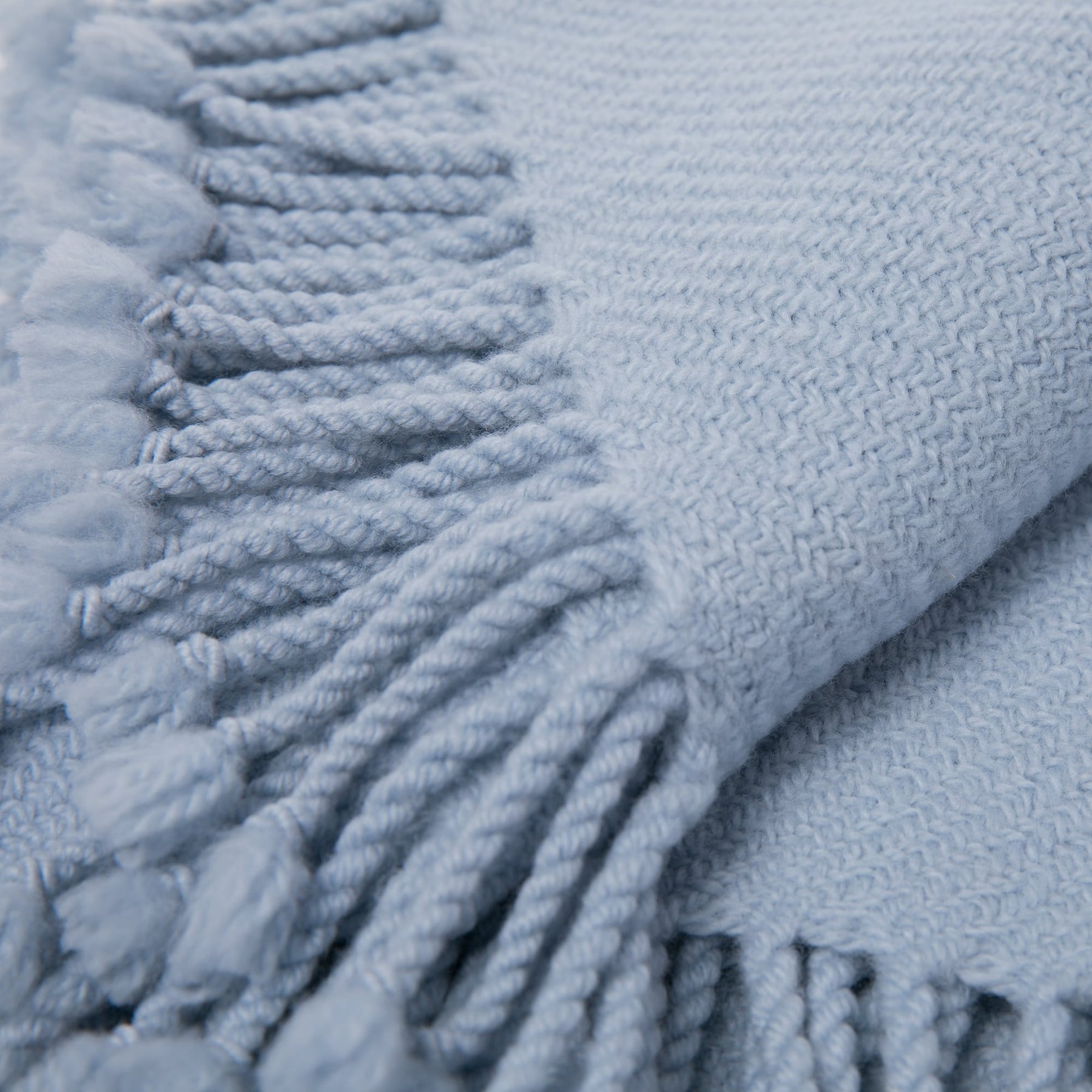 Fine Throws Grace Softest Fine Merino Sofa Throw Blanket, Solid Carolina Blue 60 ...